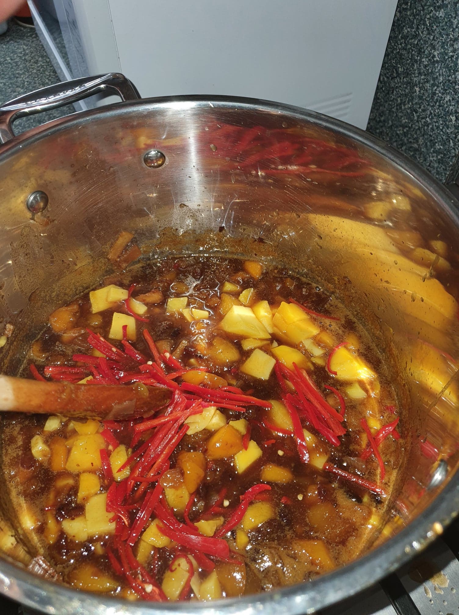 Add mangoes and chilli